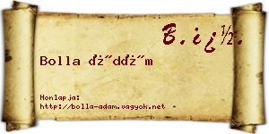 Bolla Ádám névjegykártya